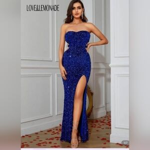 Stunning Blue Sequin Gown